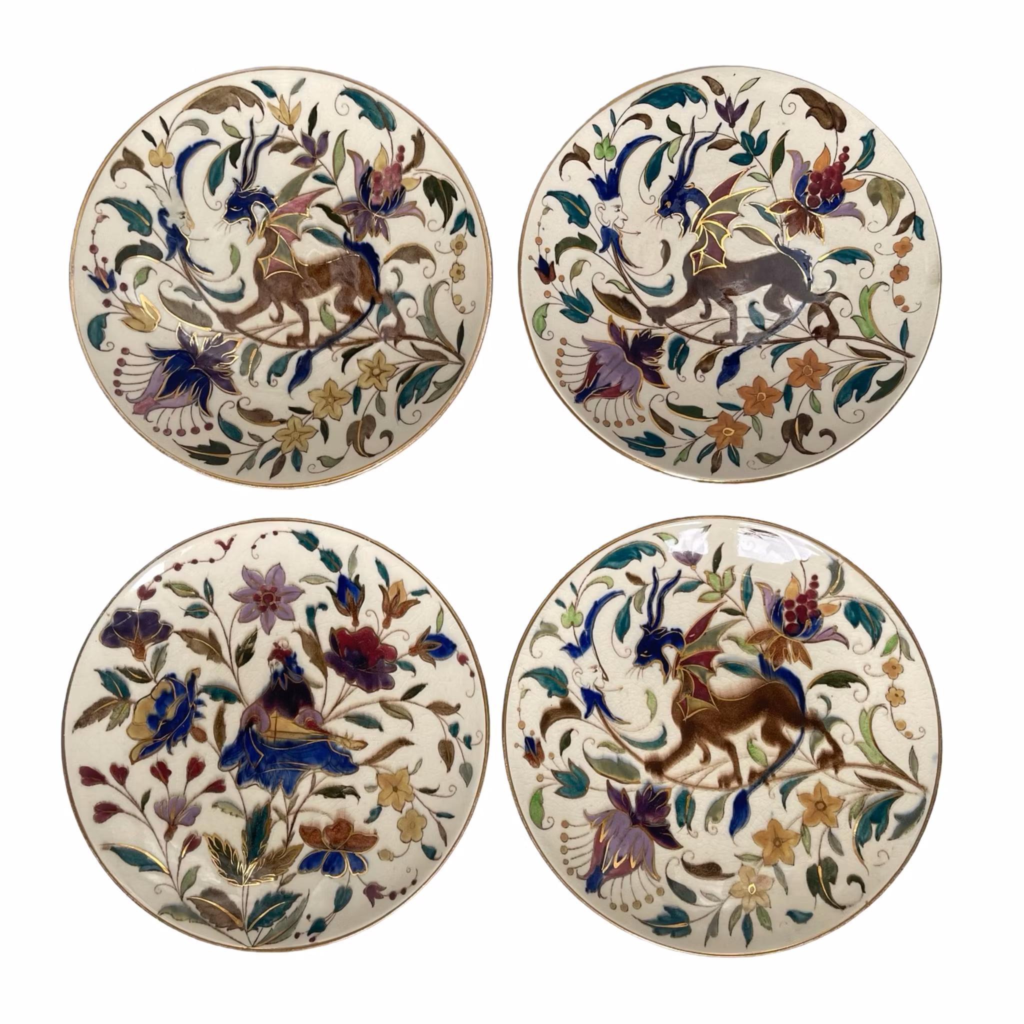 Tallerkener 4 stk porcelæn, inkl. Elfenben, Rörstrand 1880'erne