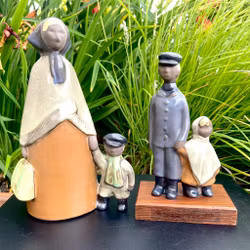 Vintage, 2 st figurer i keramik av Elsi Bourelius för Jie Gantofta Sverige
