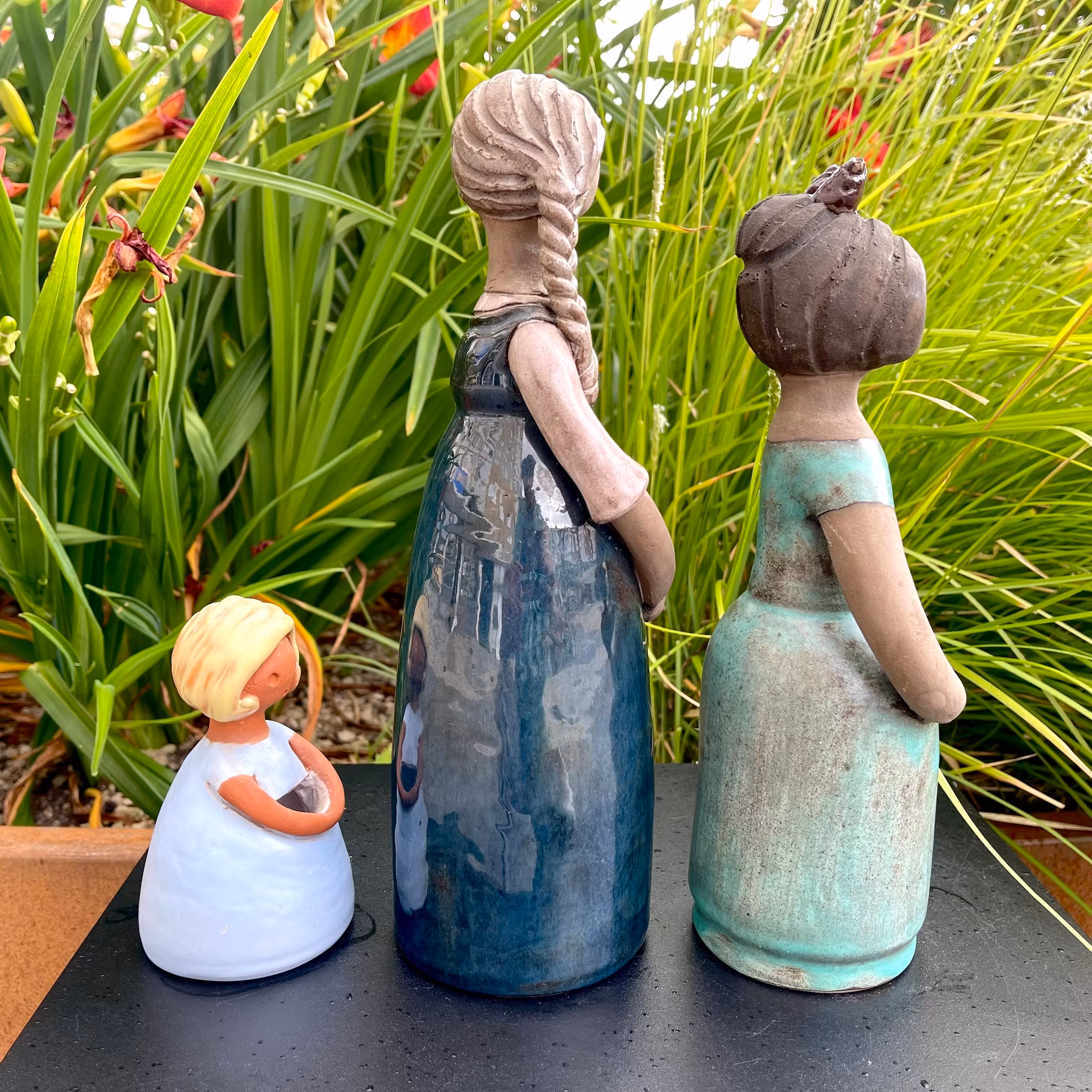 Vintage, 3 figurer i keramik til Elbogen Sverige