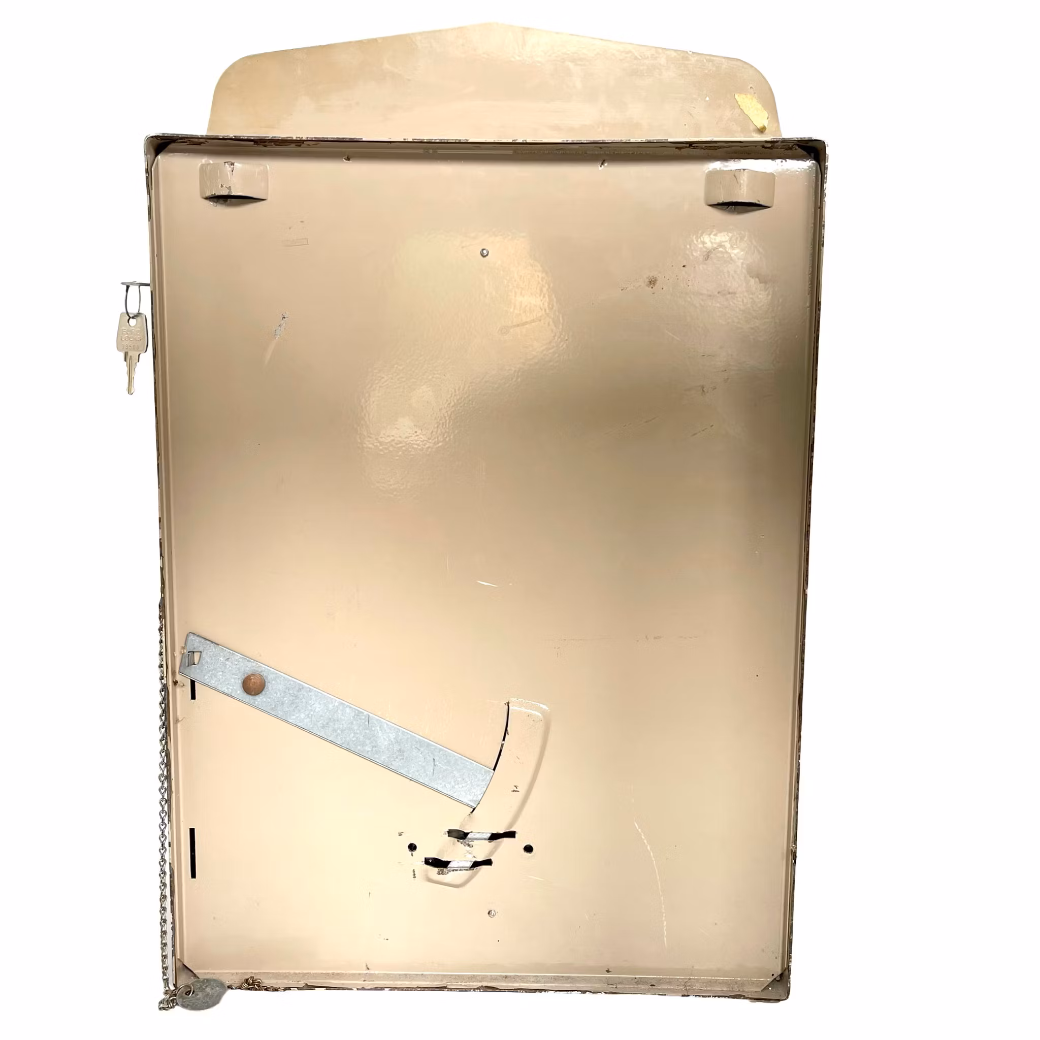 Vintage, Cassetta risparmio Nordia-Sesam 60 scomparti, chiusura con doppia chiave, metallo