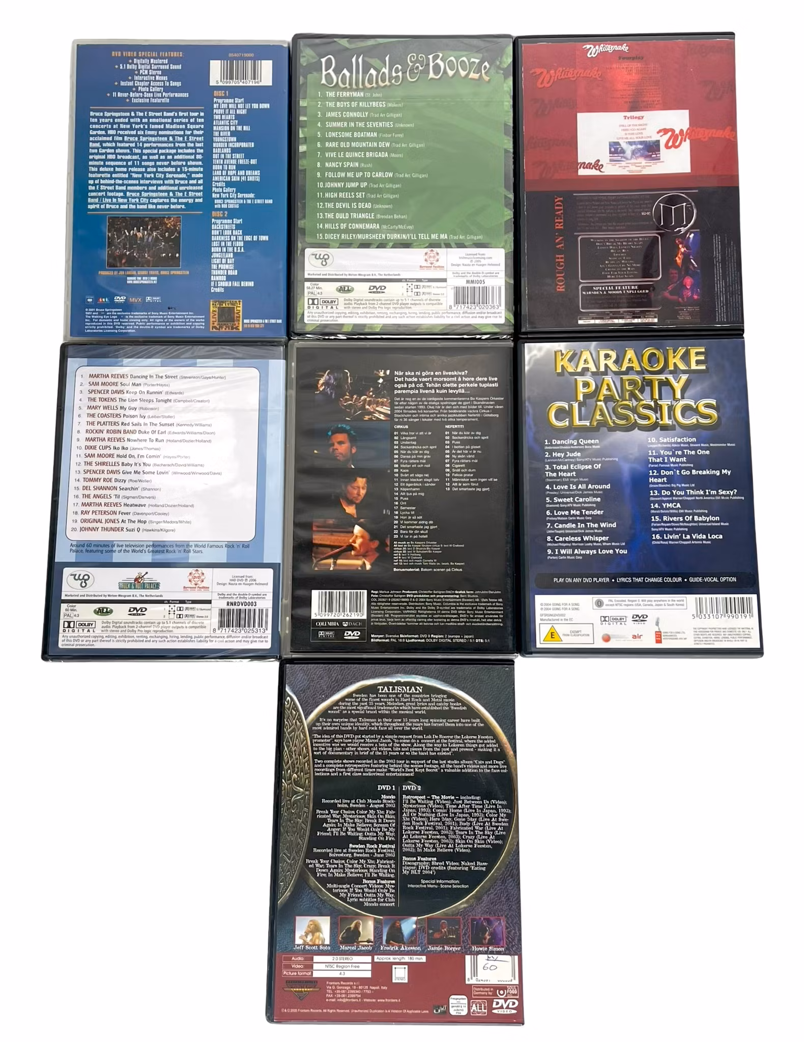 Samling af forskellig musik DVD 7 stk