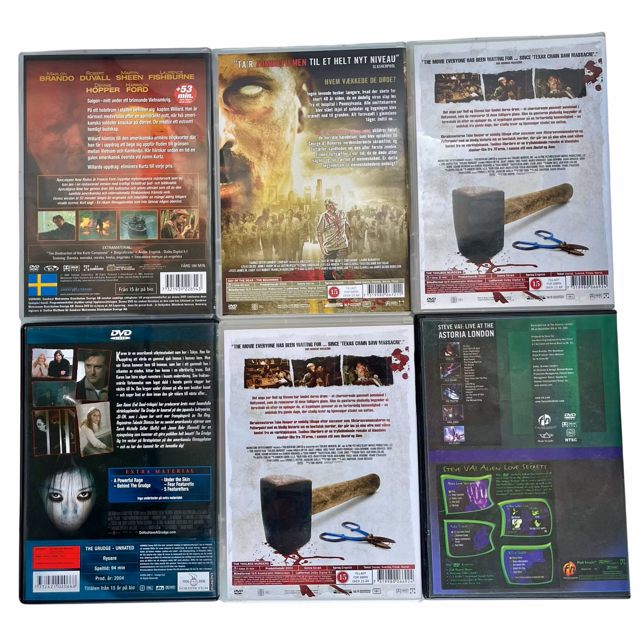 DVD-collectie horrorfilms 6 stuks