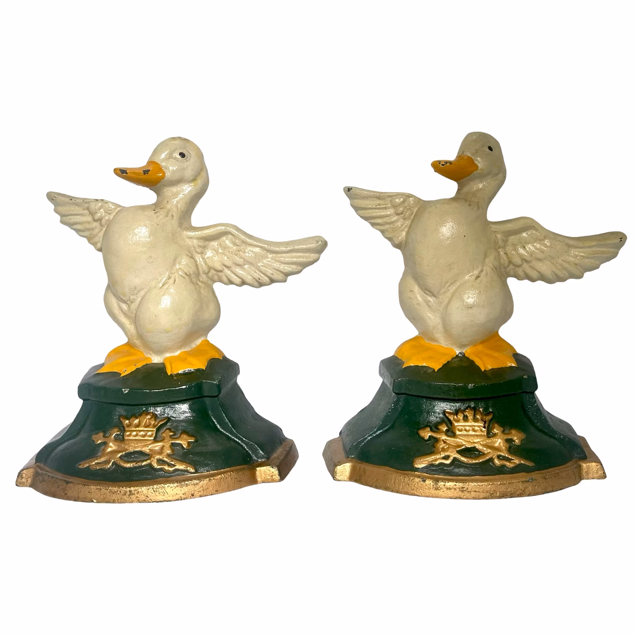 Vintage, para odbojników do drzwi żeliwnych kaczek - żeliwo - dom wiejski