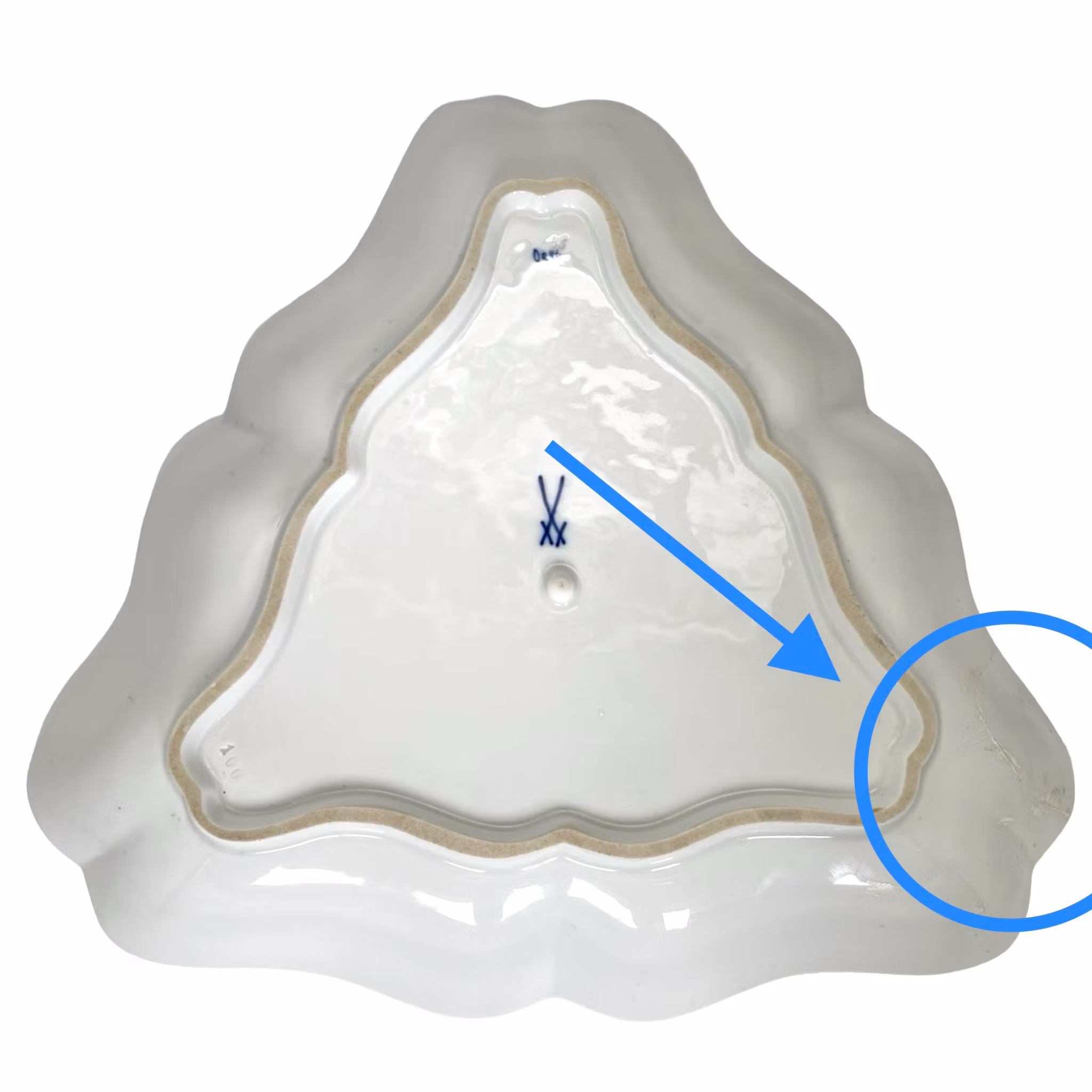 Meissen Trekantigt, Porslin Lökmönster Skålfat