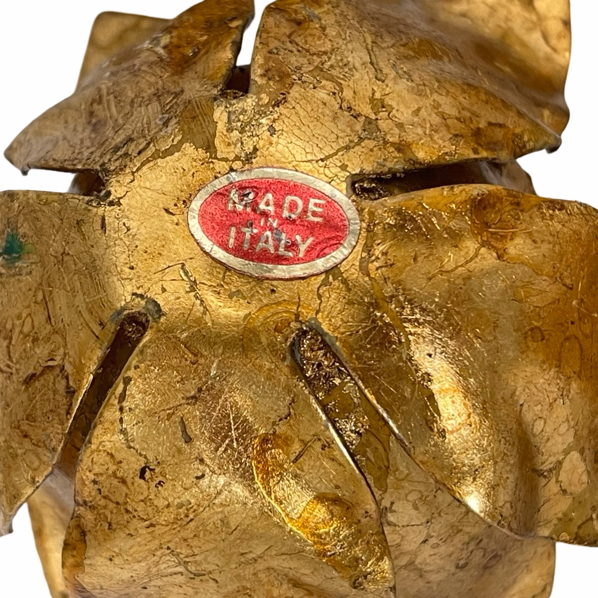 Vintage, Ljushållare 4 st guld färgad plåt, Italien