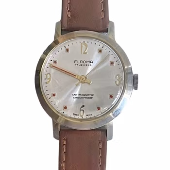 Vintage, Elroma 17 juveler, herrarmbandsur