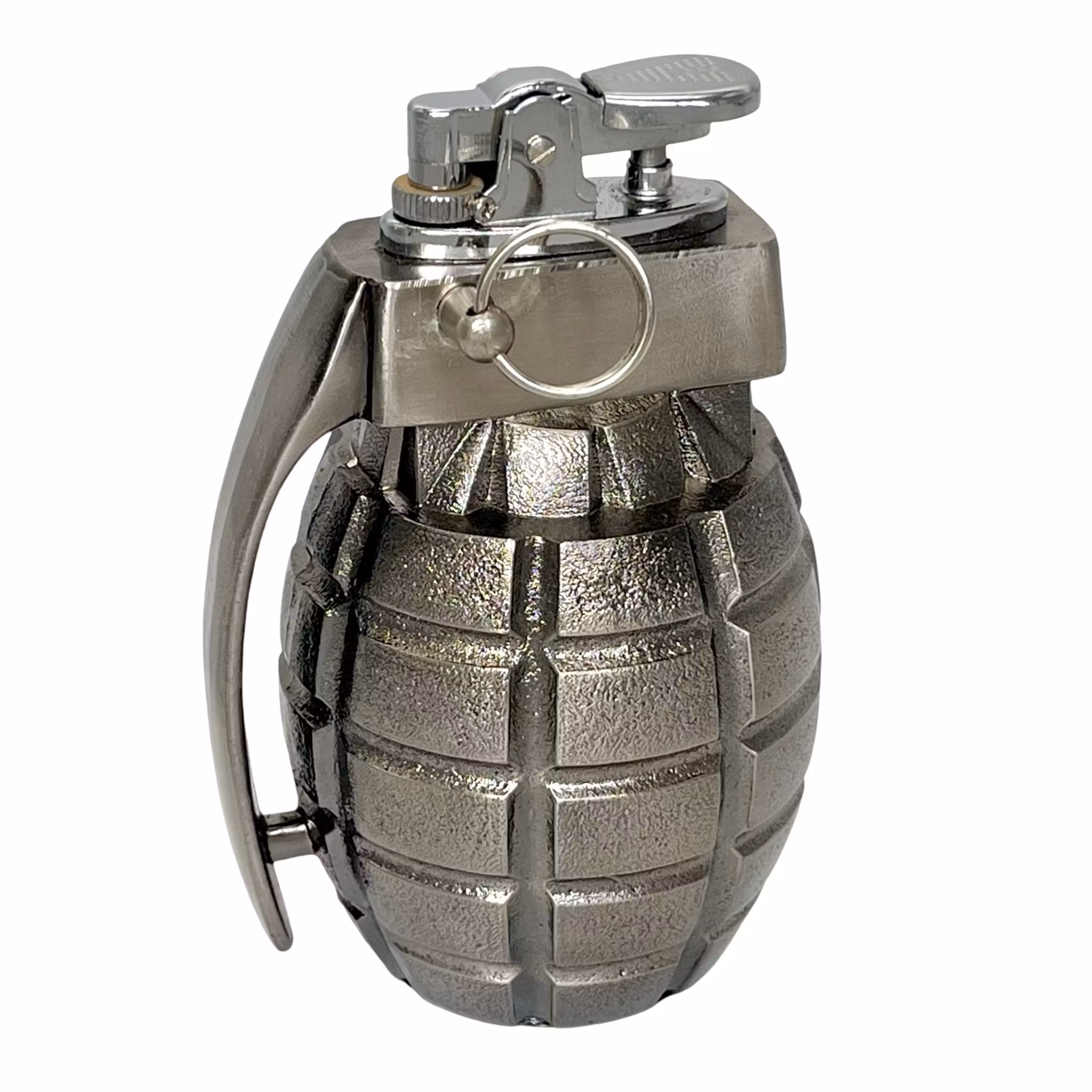 Briquet en métal en forme de grenade à main