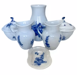 Royal Copenhagen, 8 delar, Blå blomster porslin