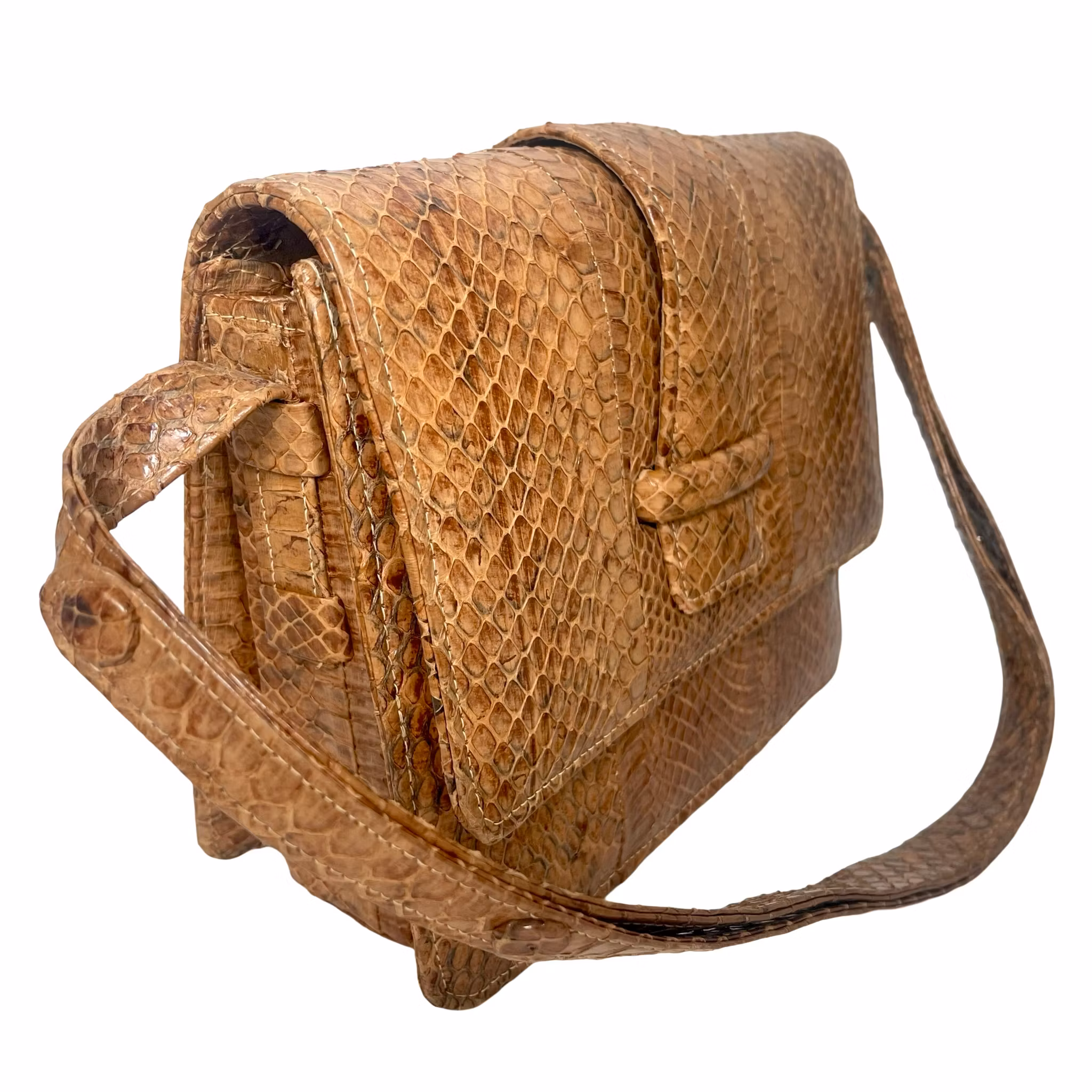 Vintage håndveske skulderveske, YKK, MM Kane skinnveske