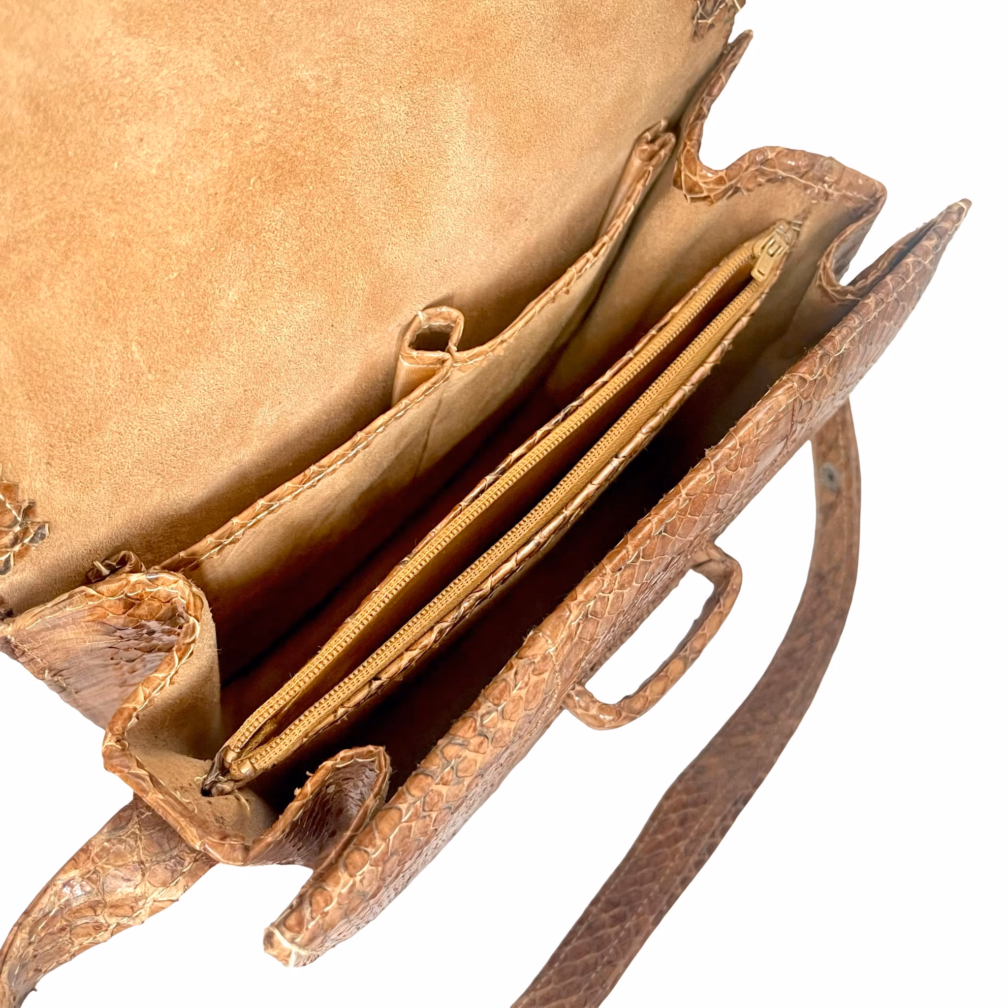 Vintage håndveske skulderveske, YKK, MM Kane skinnveske