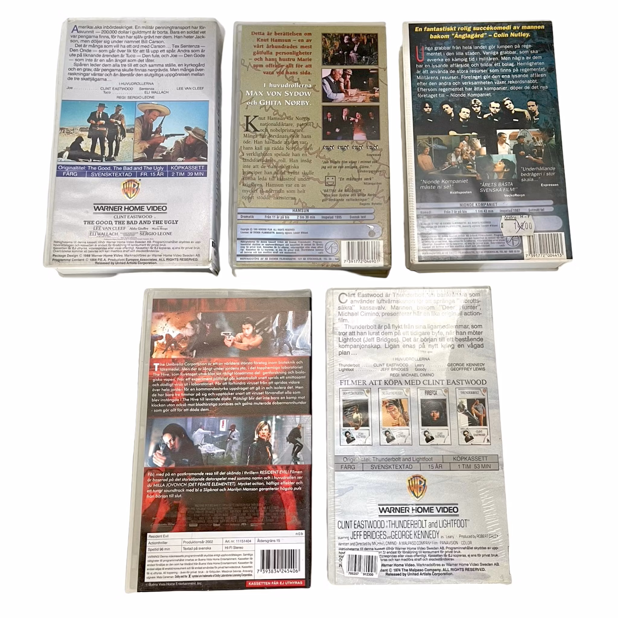 Zbiór różnych filmów, 5 VHS, nowy