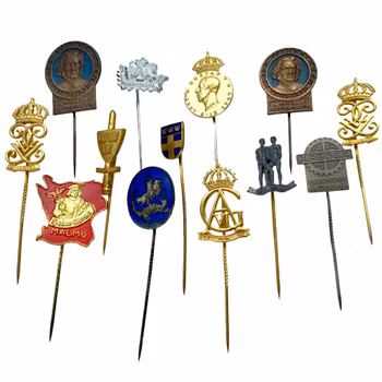 Nålmärken, Arboga och 12 st. andra