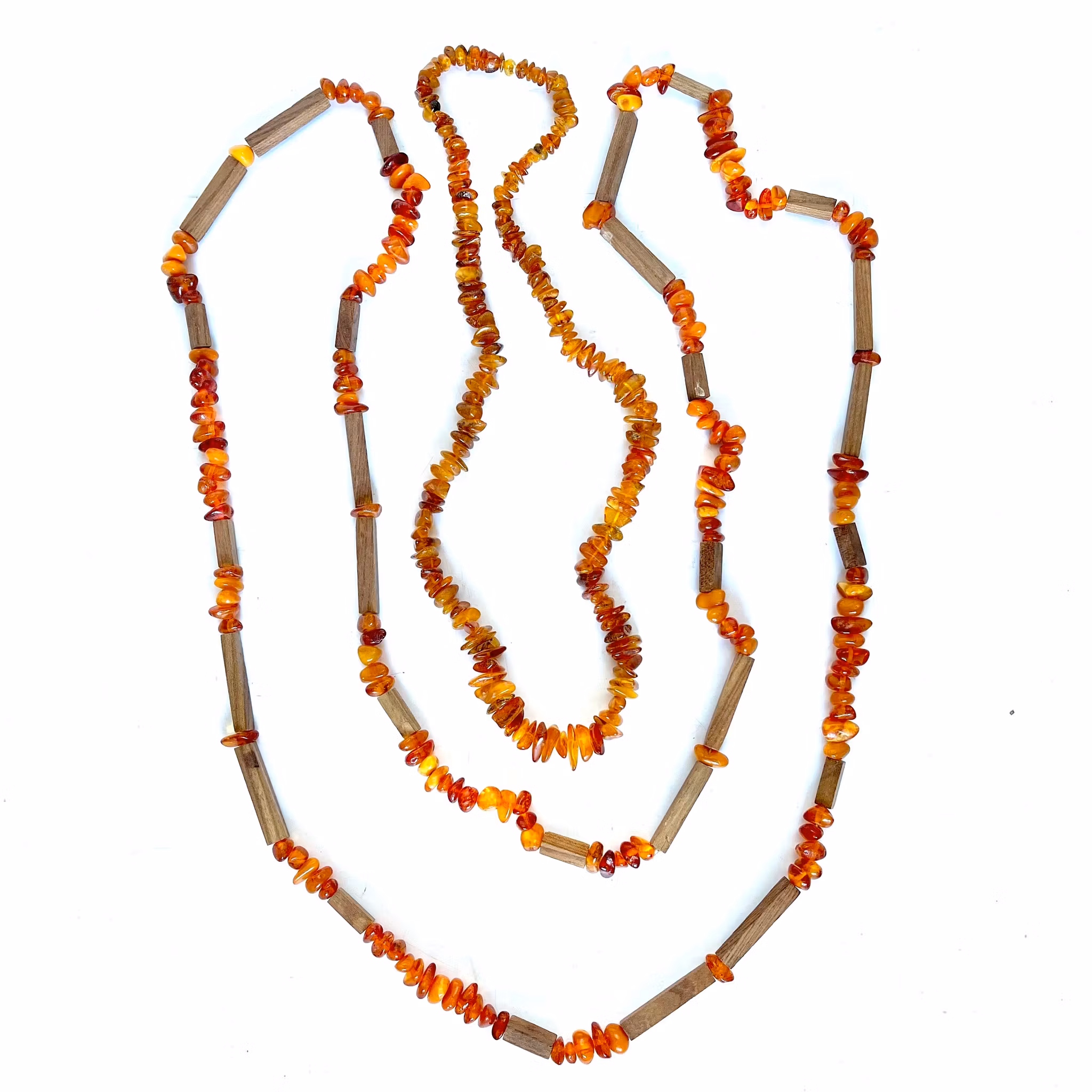 Vintage, 2 stk. naturlig rav halskjeder