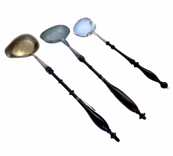 Antik Soppslev med träskaft, 3 st.