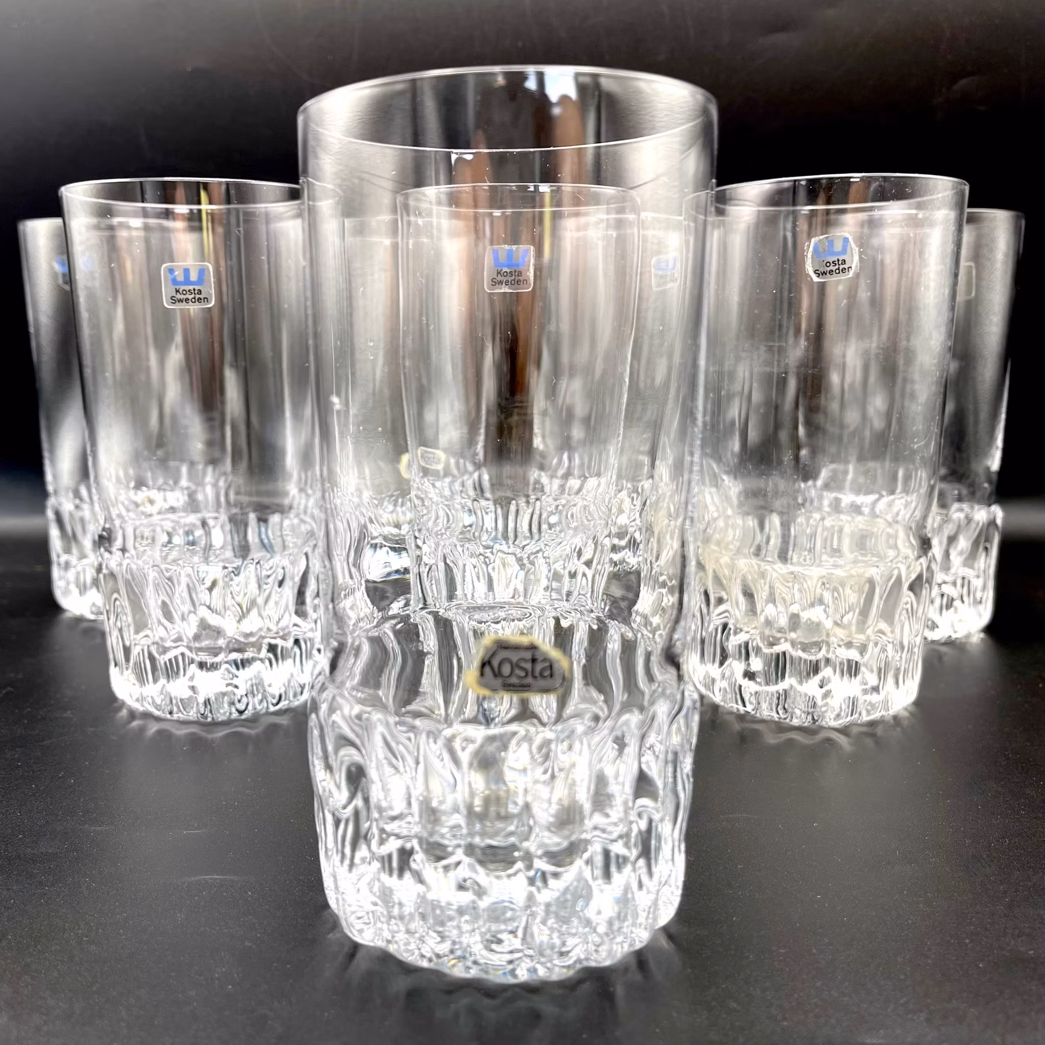 8 st, Ann & Göran Wärff, Rurik grogglas från Kosta