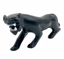 Sculpture, Panthère noire sculptée, pierre d'onyx