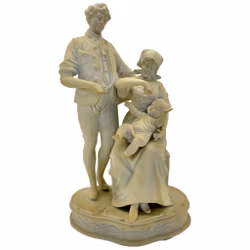 Rzeźba, porcelana, Matka z dzieckiem na rękach i mężem, koniec XIX w
