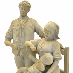 Rzeźba, porcelana, Matka z dzieckiem na rękach i mężem, koniec XIX w