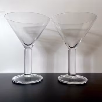2 st, vintage Bodum martini i klarglas, cocktailglas