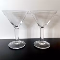 2 stk, vintage Bodum martini i klart glas, cocktailglas