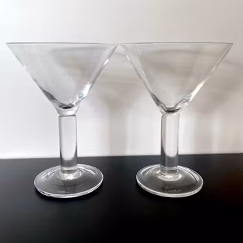 2 st, vintage Bodum martini i klarglas, cocktailglas