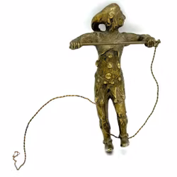 Antik mässing staty, Clown