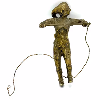 Antik mässing staty, Clown