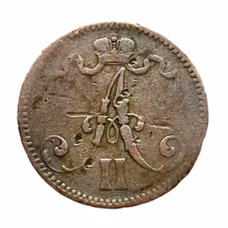 5 penniä 1866 koppar, Finland