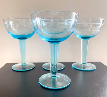 4 st blå Cocktailglas Ikea pralin. Pia Eldin-Lindsten