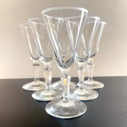 6 st Snapsglas Glas Shotglas, sexsidigt ben