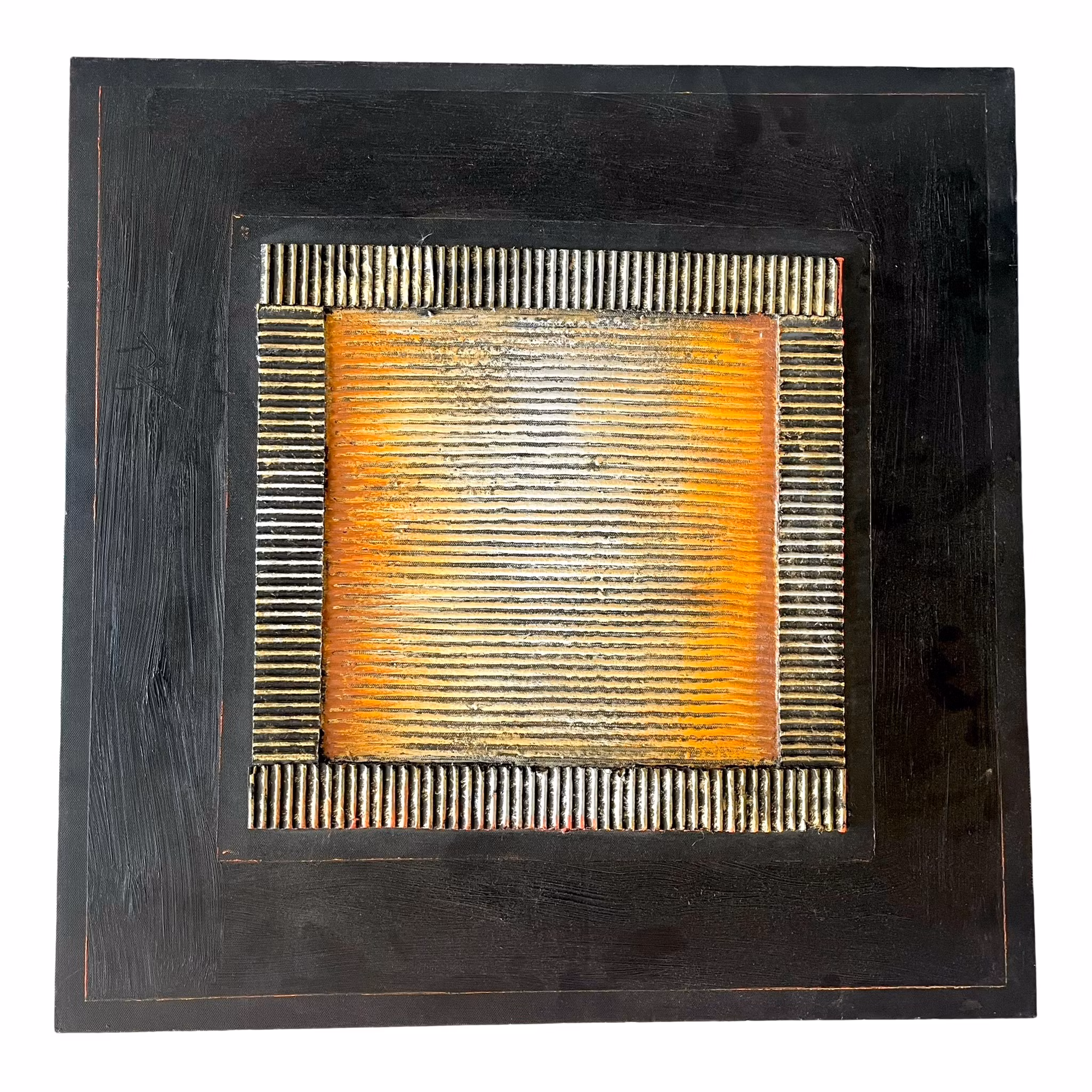 Oidentifierad konstnär, Olja på duk, 3D färgad Kartong Relief