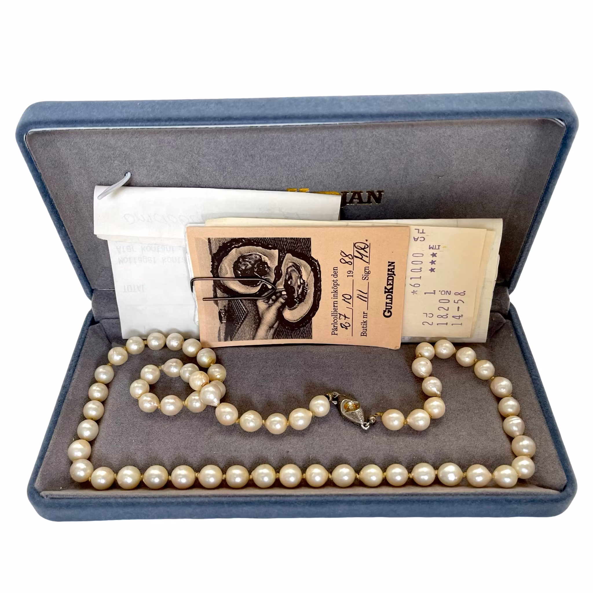 Naszyjnik z pereł hodowlanych o średnicy ok. 7 mm