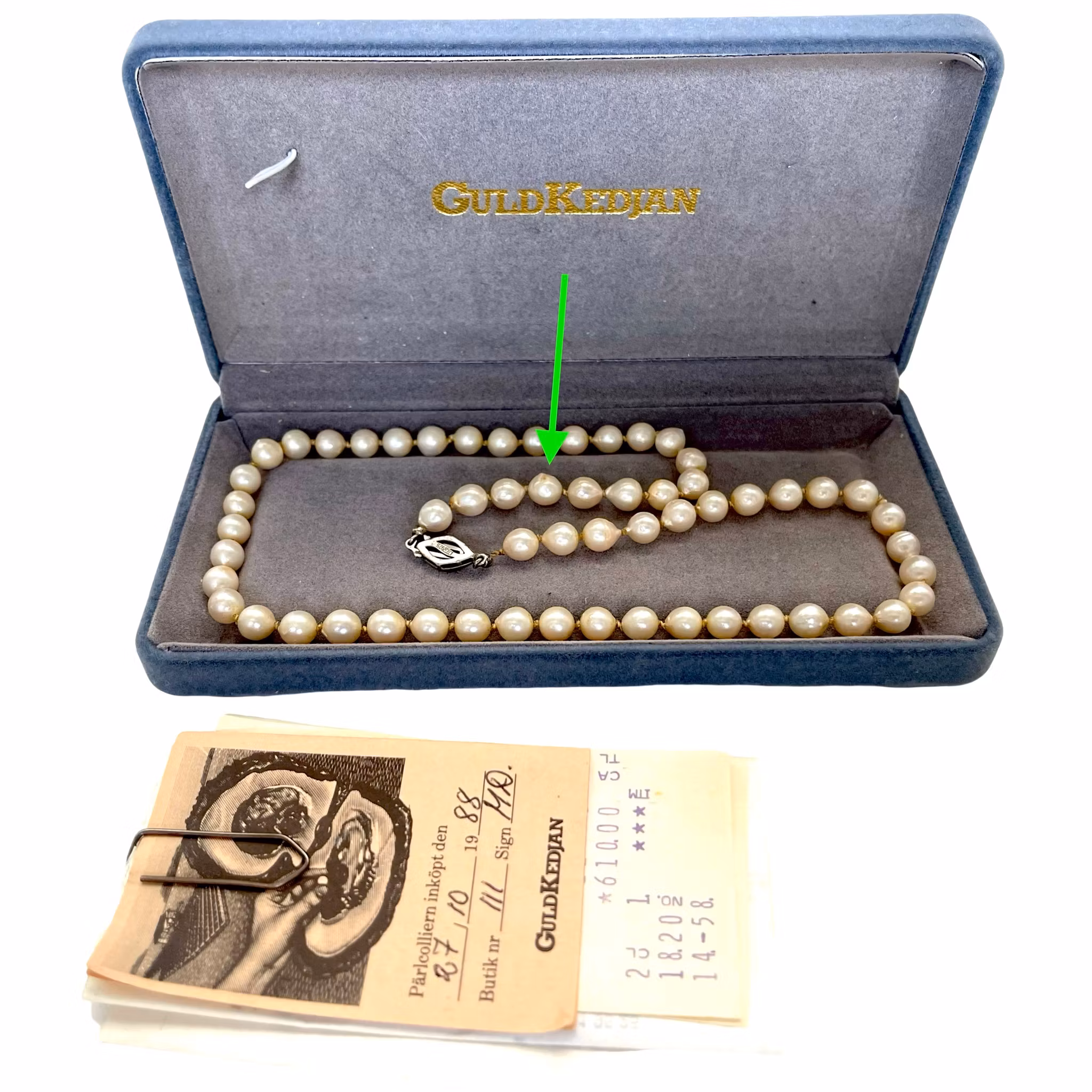 Naszyjnik z pereł hodowlanych o średnicy ok. 7 mm