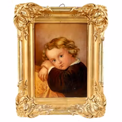 Realizm XIX w. Olej na Pannå Portret dziecka w stylu Greuze'a