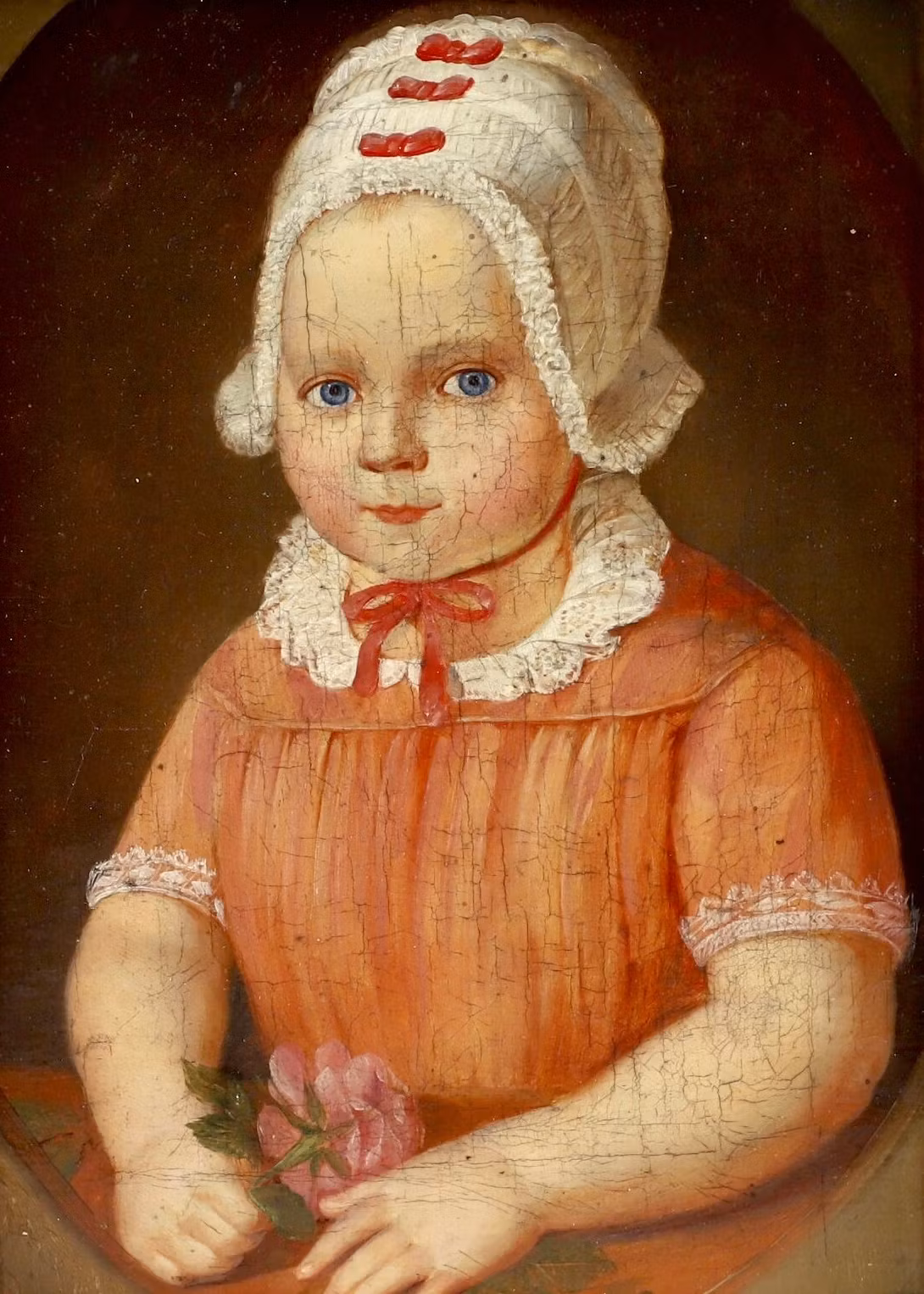 1800-talet Realism Olja på duk Porträttmålning, ett barn i stil av Greuze