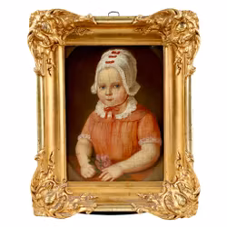 1800-talet Realism Olja på duk Porträttmålning, ett barn i stil av Greuze