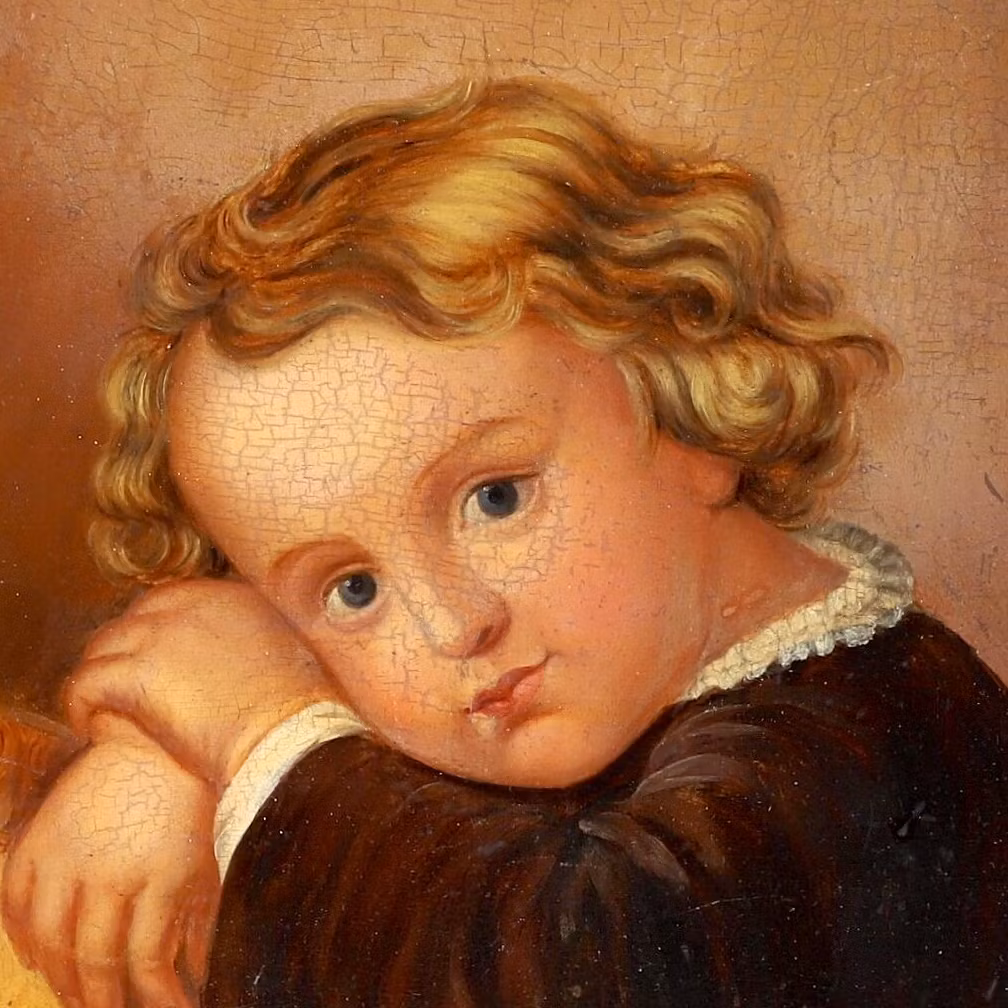 Realizm XIX w. Olej na Pannå Portret dziecka w stylu Greuze'a