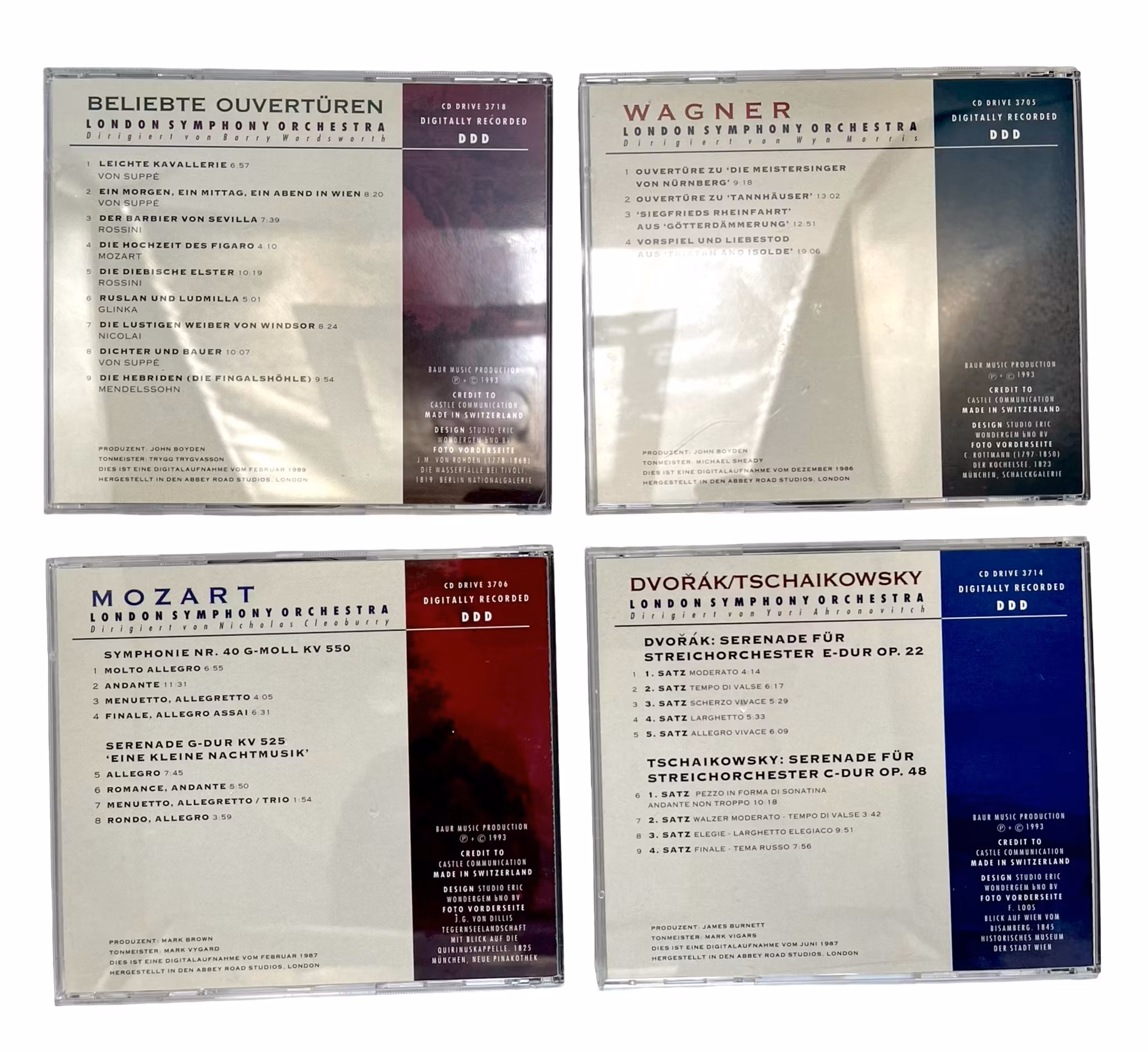 Mozart Wagner Dvorak Tschaikowsky London Symphony Orchestra 4 CD