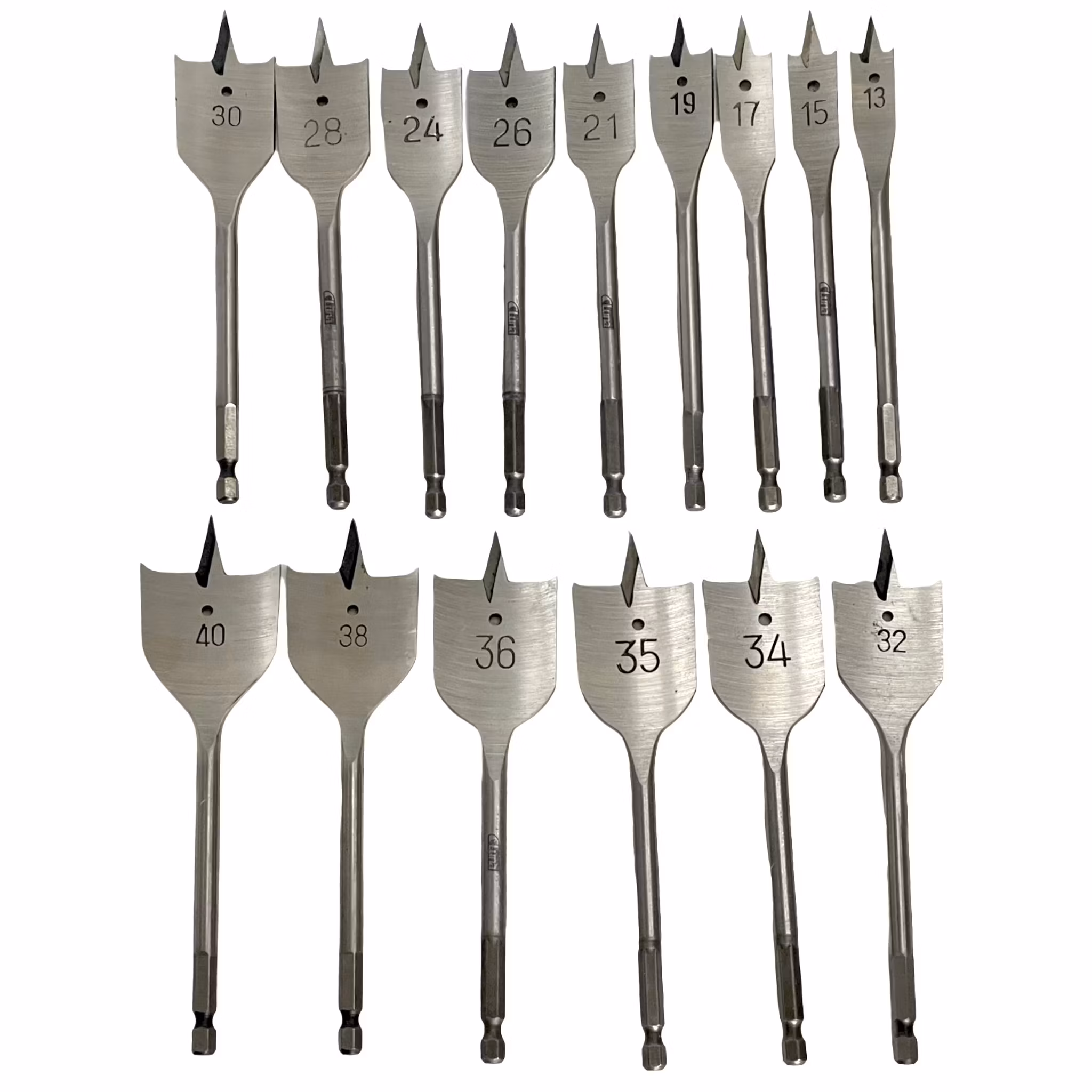 15-Delar Luna Flatborrsats 13-40mm