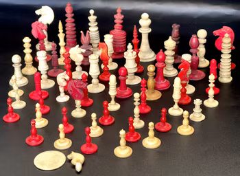 57 st, Schackpjäser, ben, 1800-tal.