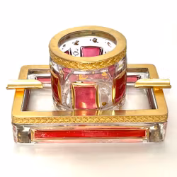 Popielniczka Steiner & Vogel z misą, dekor z 24-karatowego złota