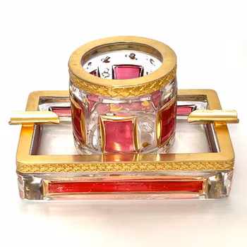 Steiner & Vogel askkopp med skål 24k guld dekor