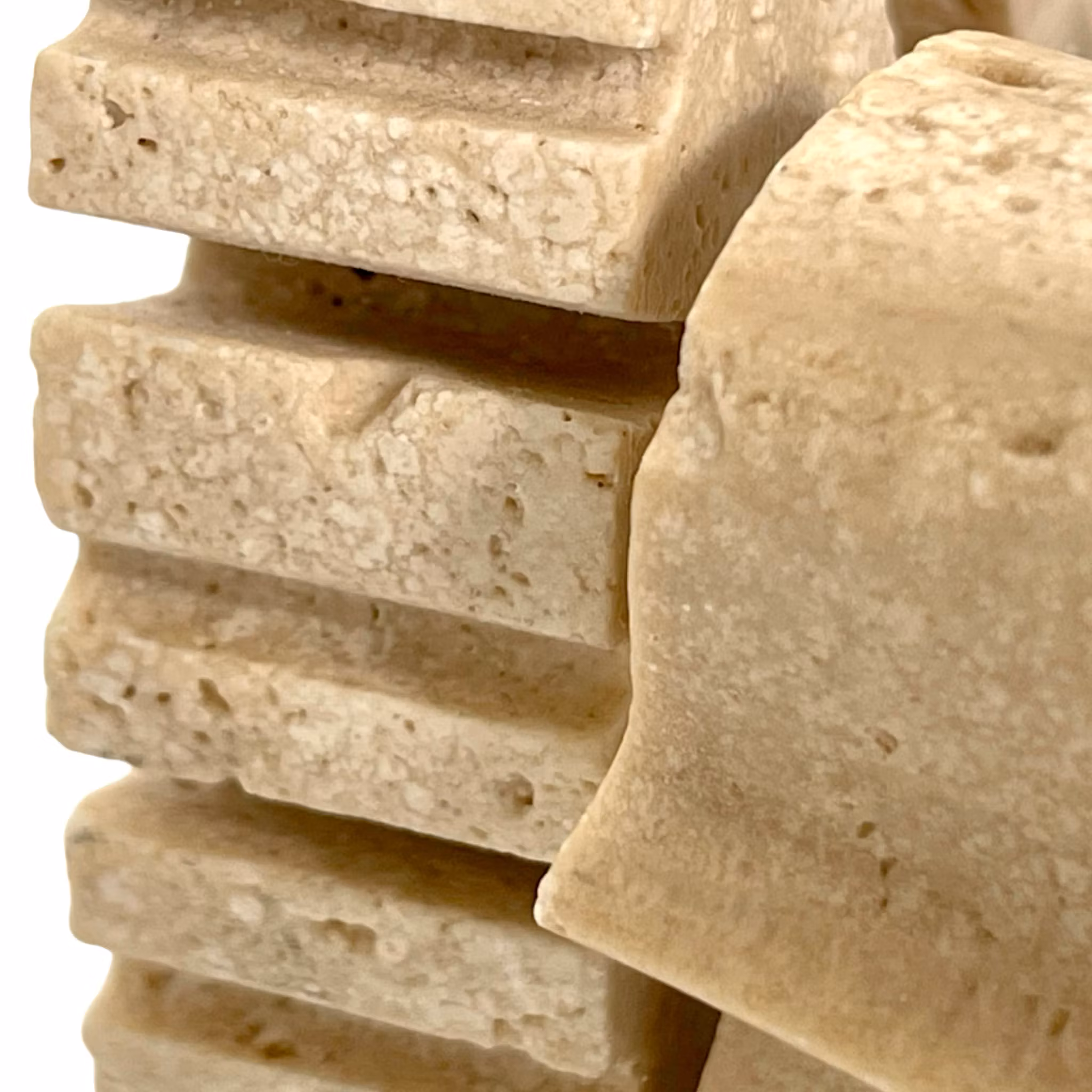 3 vintage original Travertine Swans Skulpturer av Enzo Mari för F.lli Mannelli 1970-talet