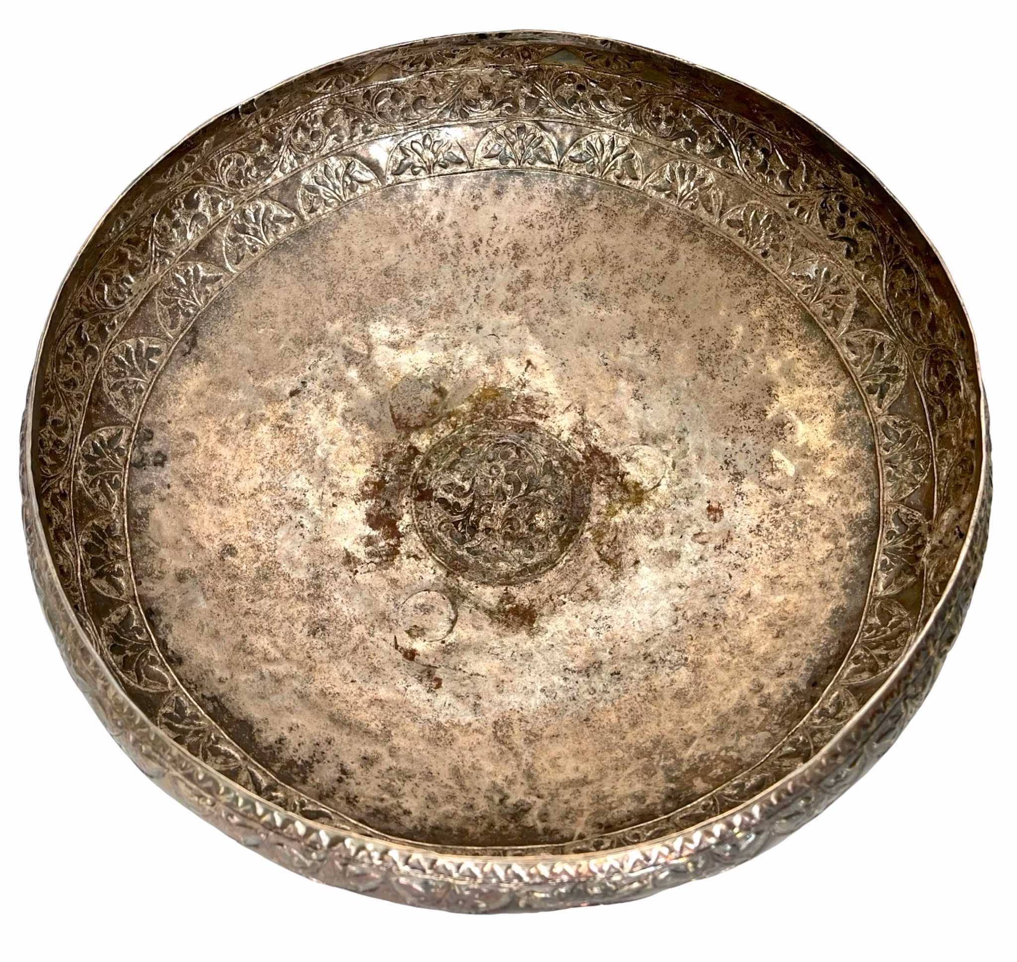 Antik äkta silver skål 1700-talet, 32 cm