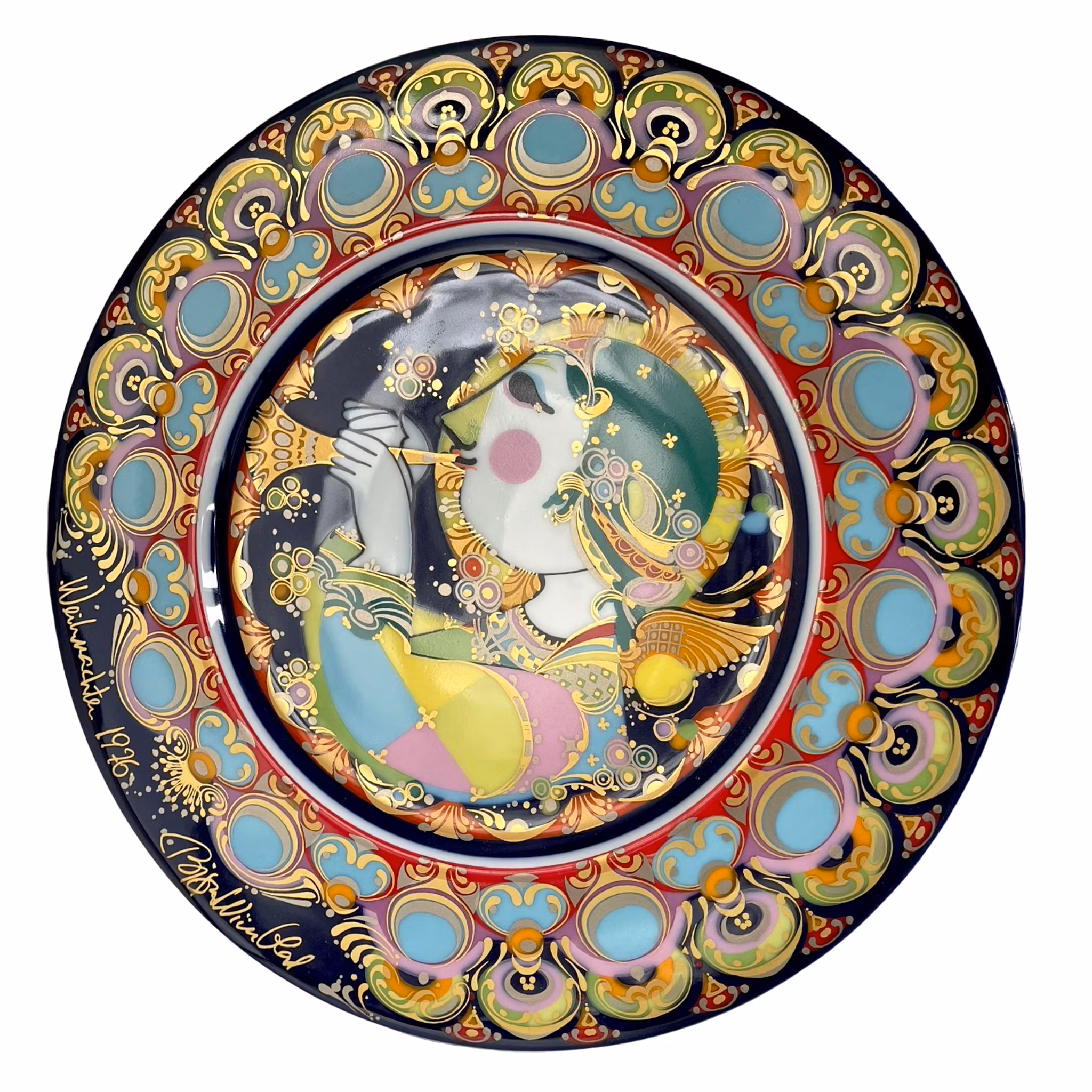 Björn Wiinblad, Porcelanowy talerz bożonarodzeniowy 1976, Rosenthal