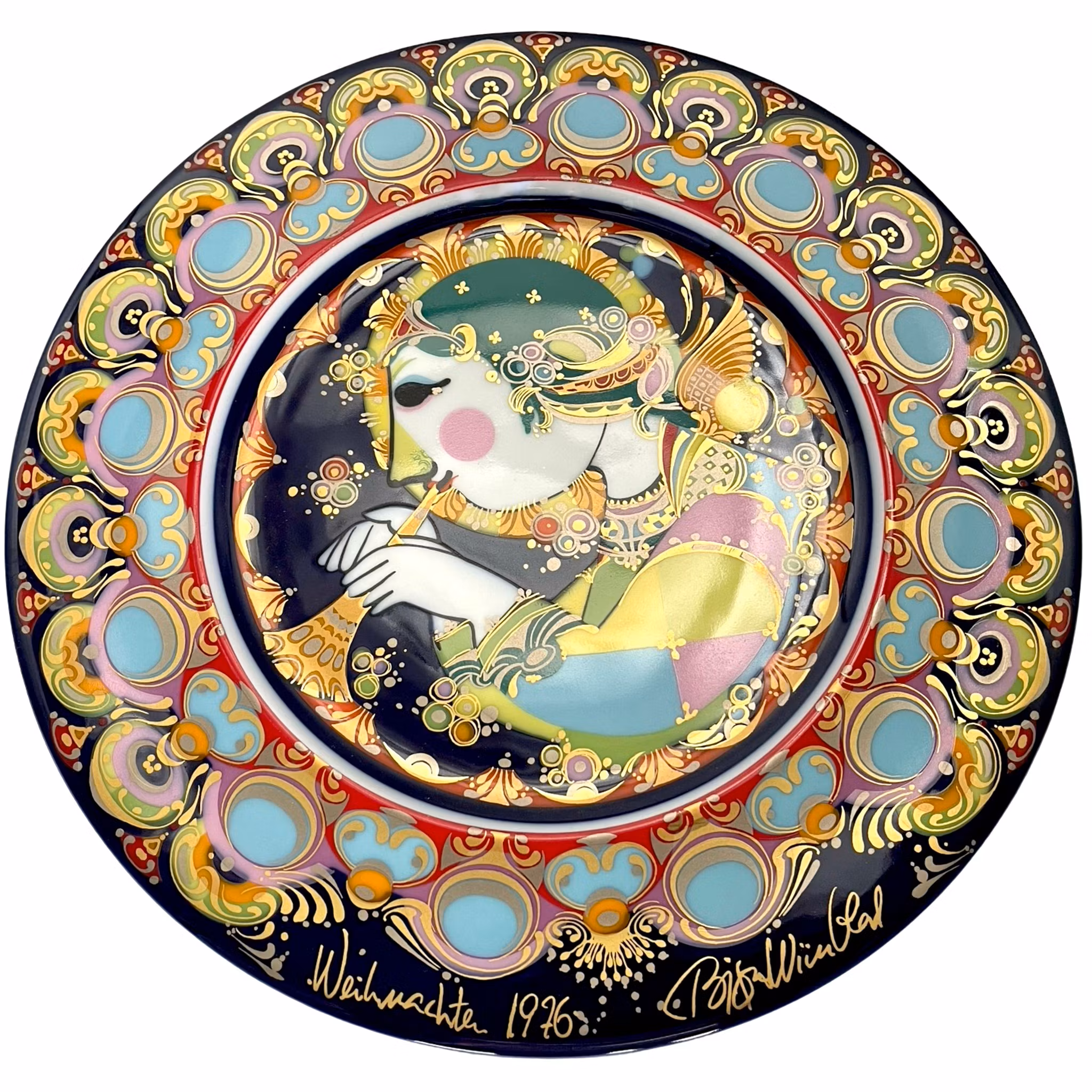 Björn Wiinblad, Porcelanowy talerz bożonarodzeniowy 1976, Rosenthal