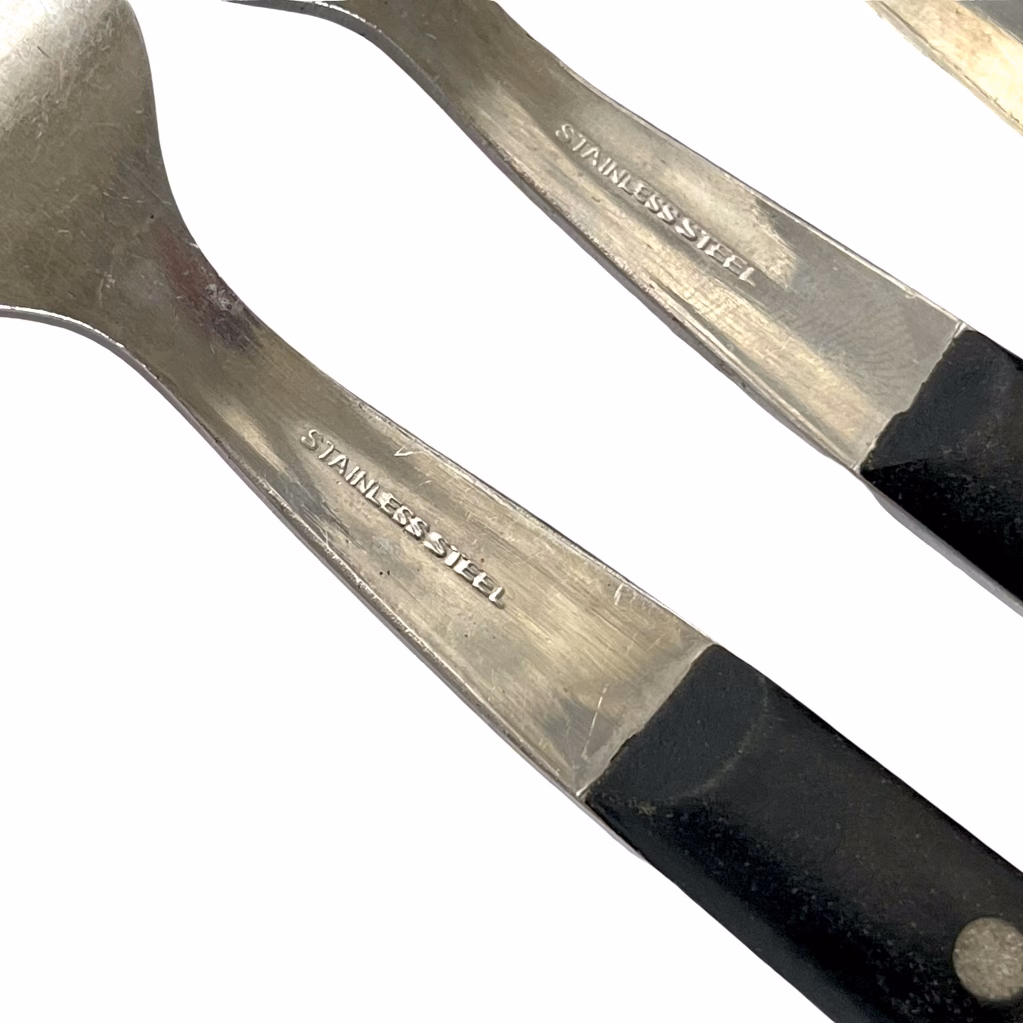 7 szt., widelce ze stali nierdzewnej z czarnym uchwytem