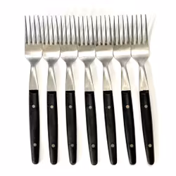 7 st, Gafflar i rostfritt med svart handtag