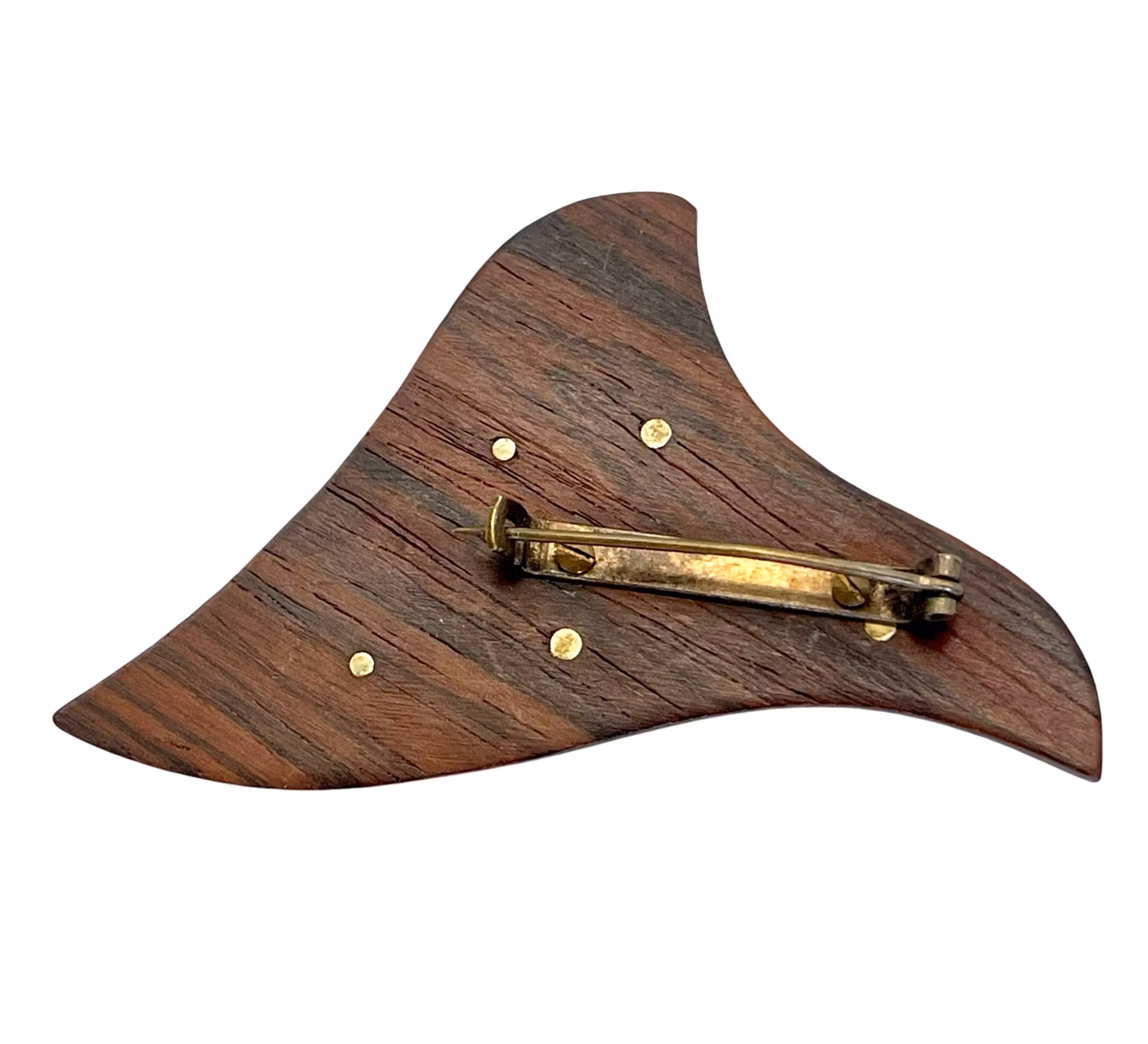 Vintage, Handskuren Brosch - trä