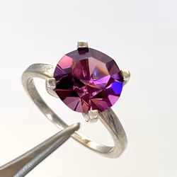 RING, HSG 925er Sterlingsilber, lila Stein